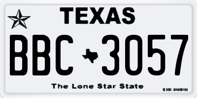 TX license plate BBC3057