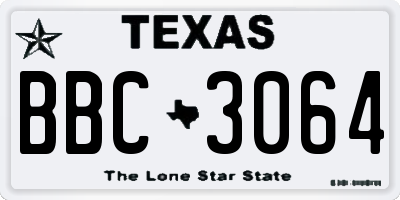 TX license plate BBC3064