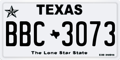 TX license plate BBC3073