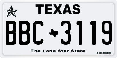 TX license plate BBC3119