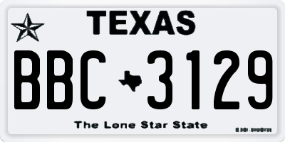 TX license plate BBC3129