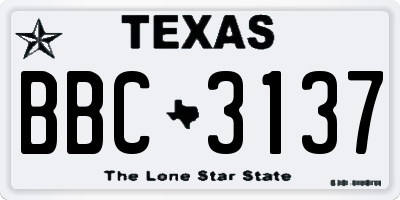 TX license plate BBC3137