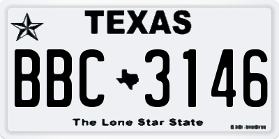 TX license plate BBC3146
