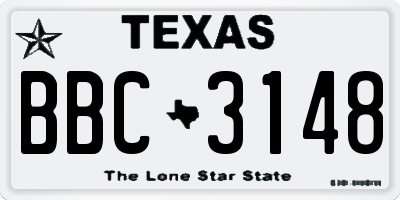 TX license plate BBC3148