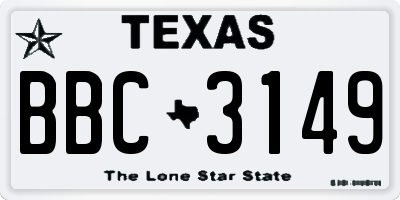 TX license plate BBC3149