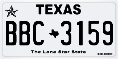 TX license plate BBC3159