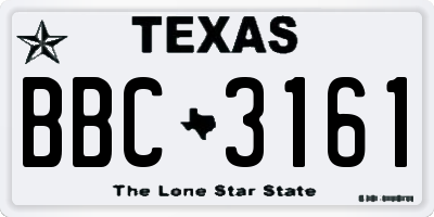 TX license plate BBC3161