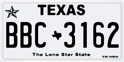 TX license plate BBC3162