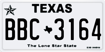 TX license plate BBC3164