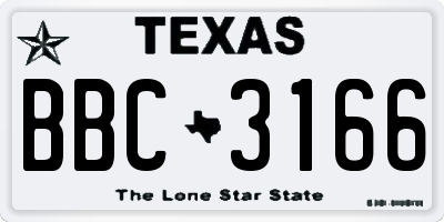 TX license plate BBC3166
