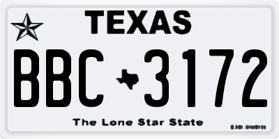 TX license plate BBC3172