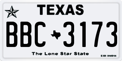 TX license plate BBC3173