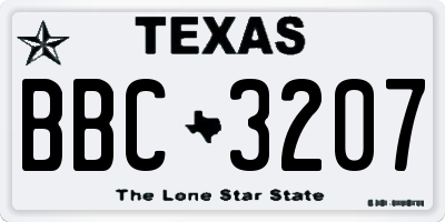 TX license plate BBC3207