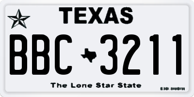 TX license plate BBC3211