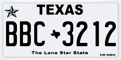 TX license plate BBC3212