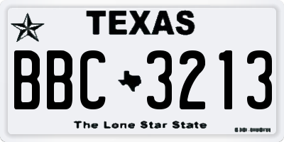 TX license plate BBC3213