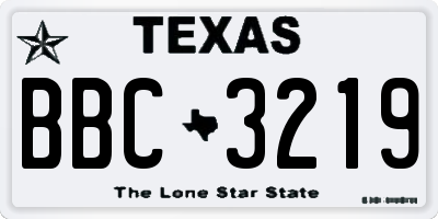 TX license plate BBC3219