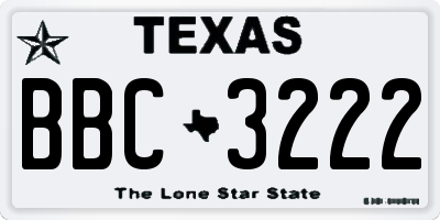 TX license plate BBC3222