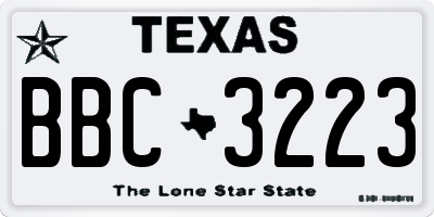 TX license plate BBC3223