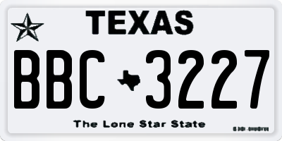 TX license plate BBC3227