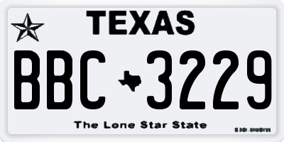 TX license plate BBC3229