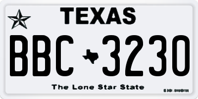 TX license plate BBC3230