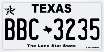 TX license plate BBC3235