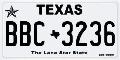TX license plate BBC3236