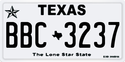 TX license plate BBC3237