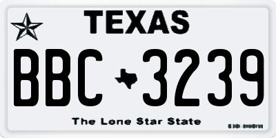 TX license plate BBC3239
