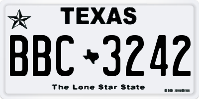 TX license plate BBC3242