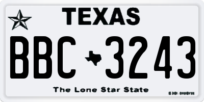 TX license plate BBC3243