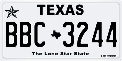 TX license plate BBC3244