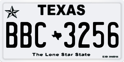 TX license plate BBC3256