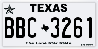TX license plate BBC3261