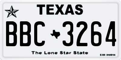 TX license plate BBC3264