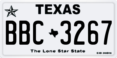 TX license plate BBC3267