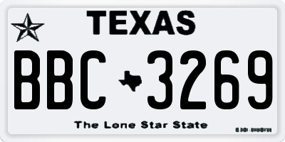 TX license plate BBC3269