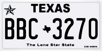 TX license plate BBC3270