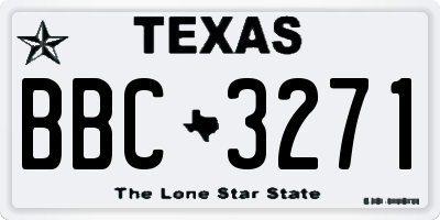 TX license plate BBC3271