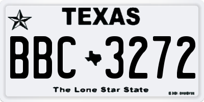TX license plate BBC3272