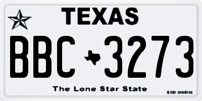 TX license plate BBC3273