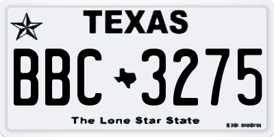 TX license plate BBC3275