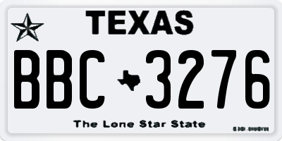 TX license plate BBC3276