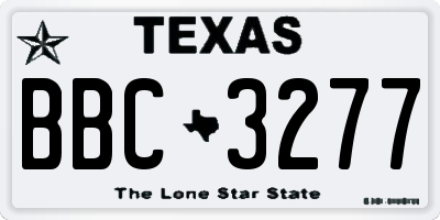 TX license plate BBC3277