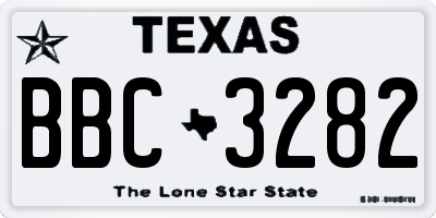 TX license plate BBC3282