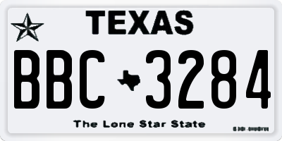 TX license plate BBC3284