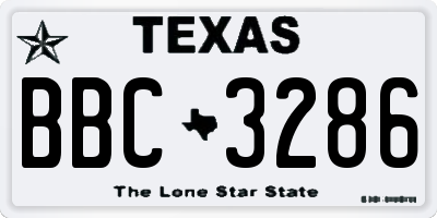 TX license plate BBC3286