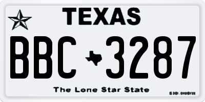 TX license plate BBC3287