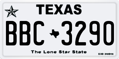 TX license plate BBC3290